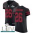 Nike San Francisco 49ers #26 Tevin Coleman Black Super Bowl LIV 2020 Alternate Mens Stitched NFL Vapor Untouchable Elite Jersey