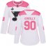 Adidas St. Louis Blues #90 Ryan OReilly White/Pink Authentic Fashion Stanley Cup Champions Womens Stitched NHL Jersey