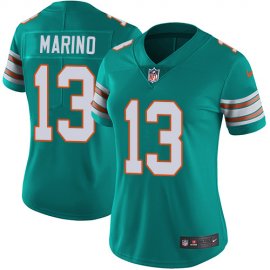 Nike Miami Dolphins #13 Dan Marino Aqua Green Alternate Womens Stitched NFL Vapor Untouchable Limited Jersey