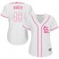 St.Louis Cardinals #48 Harrison Bader White/Pink Fashion Womens Stitched MLB Jersey