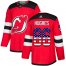 Adidas New Jersey Devils #86 Jack Hughes Red Home Authentic USA Flag Stitched Youth NHL Jersey