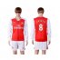 Arsenal #8 Arteta Red Home Long Sleeves Soccer Club Jersey