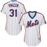 New York Mets #31 Mike Piazza White(Blue Strip) Alternate Womens Stitched MLB Jersey