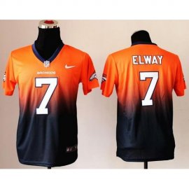 Nike Denver Broncos #7 John Elway Orange/Blue Youth Stitched NFL Elite Fadeaway Fashion Jersey