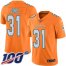 Nike Miami Dolphins #31 Byron Jones Orange Mens Stitched NFL Limited Rush 100th Season Jersey