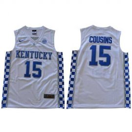 Kentucky Wildcats #15 DeMarcus Cousins White Basketball Elite Stitched NCAA Jersey