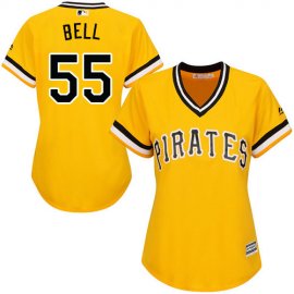 Pittsburgh Pirates #55 Josh Bell Gold Alternate Womens Stitched MLB Jersey