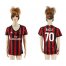Womens AC Milan #70 Bacca Home Soccer Club Jersey