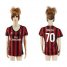 Womens AC Milan #70 Bacca Home Soccer Club Jersey