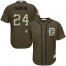 Detroit Tigers #24 Miguel Cabrera Green Salute to Service Stitched Youth MLB Jersey
