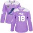 Adidas Tampa Bay Lightning #18 Ondrej Palat Purple Authentic Fights Cancer Womens 2020 Stanley Cup Champions Stitched NHL Jersey