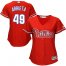 Philadelphia Phillies #49 Jake Arrieta Red Alternate Womens Stitched MLB Jersey