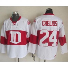 Detroit Red Wings #24 Chris Chelios White Winter Classic CCM Throwback Stitched NHL Jersey