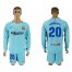 Barcelona #20 Sroberto Away Long Sleeves Soccer Club Jersey