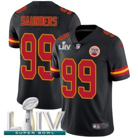 Nike Kansas City Chiefs #99 Khalen Saunders Black Super Bowl LIV 2020 Mens Stitched NFL Limited Rush Jersey