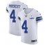 Nike Dallas Cowboys #4 Dak Prescott White Mens Stitched With Established In 1960 Patch NFL New Elite Jersey