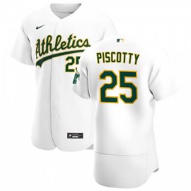 Oakland Athletics #25 Stephen Piscotty Mens Nike White Home 2020 Authentic Player MLB Jersey