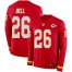 Nike Kansas City Chiefs #26 LeVeon Bell Red Team Color Youth Stitched NFL Limited Therma Long Sleeve Jersey