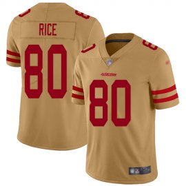 Nike San Francisco 49ers #80 Jerry Rice Gold Mens Stitched NFL Limited Inverted Legend Jersey