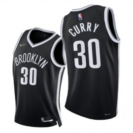 Nike Brooklyn Nets #30 Seth Curry Womens 2021-22 75th Diamond Anniversary NBA Jersey Black Womens