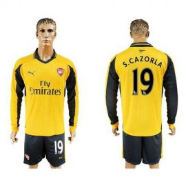 Arsenal #19 S.Cazorla Away Long Sleeves Soccer Club Jersey
