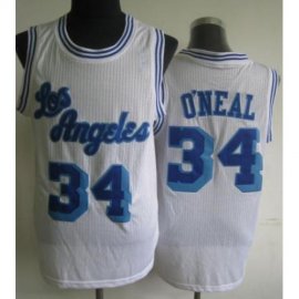 Los Angeles Lakers 34 Shaquille ONeal White Hardwood Classics Revolution 30 NBA Jerseys Cheap