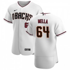 Arizona Diamondbacks #64 Keury Mella Mens Nike White Crimson Authentic Home Team MLB Jersey
