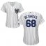 New York Yankees #68 Dellin Betances White Strip Home Womens Stitched MLB Jersey