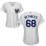 New York Yankees #68 Dellin Betances White Strip Home Womens Stitched MLB Jersey