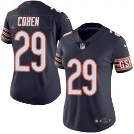 Nike Chicago Bears #29 Tarik Cohen Navy Blue Team Color Womens Stitched NFL Vapor Untouchable Limited Jersey