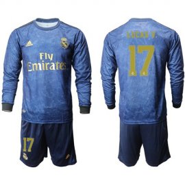 Real Madrid #17 Lucas.V Away Long Sleeves Soccer Club Jersey