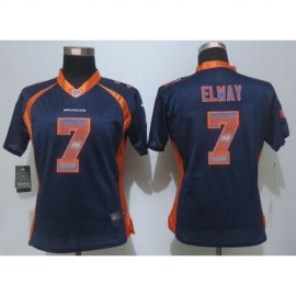 Nike Denver Broncos #7 John Elway Blue Alternate Womens Stitched NFL Elite Strobe Jersey
