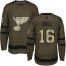 Adidas St. Louis Blues #16 Brett Hull Green Salute to Service Stitched NHL Jersey