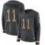 Nike Arizona Cardinals #11 Larry Fitzgerald Anthracite Salute to Service Womens Stitched NFL Limited Therma Long Sleeve Jersey