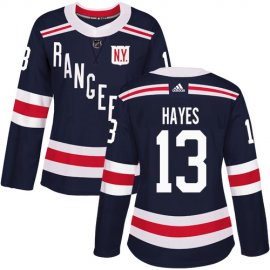 Adidas New York Rangers #13 Kevin Hayes Navy Blue Authentic 2018 Winter Classic Womens Stitched NHL Jersey
