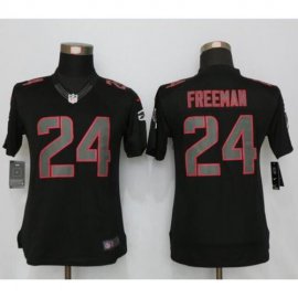 Nike Atlanta Falcons #24 Devonta Freeman Black Impact Womens Stitched NFL Limited Jersey
