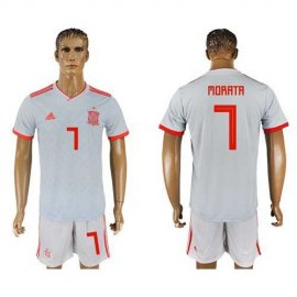 Spain #7 Morata Away Soccer Country Jersey