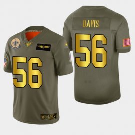 New Orleans New Orleans Saints #56 Demario Davis Mens Nike Olive Gold 2019 Salute to Service Limited NFL 100 Jersey