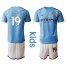 Manchester City #19 Sane Home Kid Soccer Club Jersey