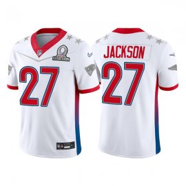 Mens New England Patriots #27 J.C. Jackson 2022 White AFC Pro Bowl Stitched Jersey