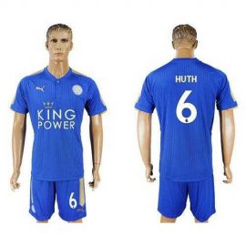 Leicester City #6 Huth Home Soccer Club Jersey