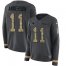 Nike Carolina Panthers #11 Robby Anderson Anthracite Salute to Service Womens Stitched NFL Limited Therma Long Sleeve Jersey