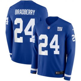 Nike New York Giants #24 James Bradberry Royal Blue Team Color Youth Stitched NFL Limited Therma Long Sleeve Jersey