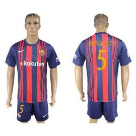 Barcelona #5 Busquets Home Soccer Club Jersey