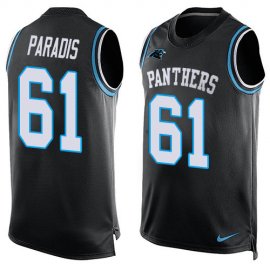 Nike Carolina Panthers #61 Matt Paradis Black Team Color Mens Stitched NFL Limited Tank Top Jersey