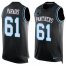 Nike Carolina Panthers #61 Matt Paradis Black Team Color Mens Stitched NFL Limited Tank Top Jersey