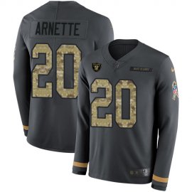 Nike Las Vegas Raiders #20 Damon Arnette Anthracite Salute to Service Mens Stitched NFL Limited Therma Long Sleeve Jersey