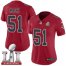 Nike Atlanta Falcons #51 Alex Mack Red Super Bowl LI 51 Womens Stitched NFL Limited Rush Jersey