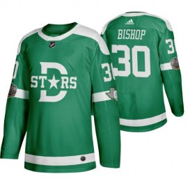 Adidas Dallas Stars #30 Ben Bishop Mens Green 2020 Winter Classic Retro NHL Jersey