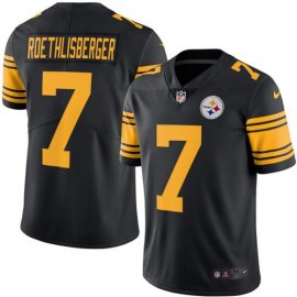 Nike Pittsburgh Steelers #7 Ben Roethlisberger Black Mens Stitched NFL Limited Rush Jersey